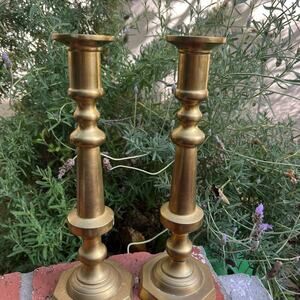14” Brass candlestick holders
